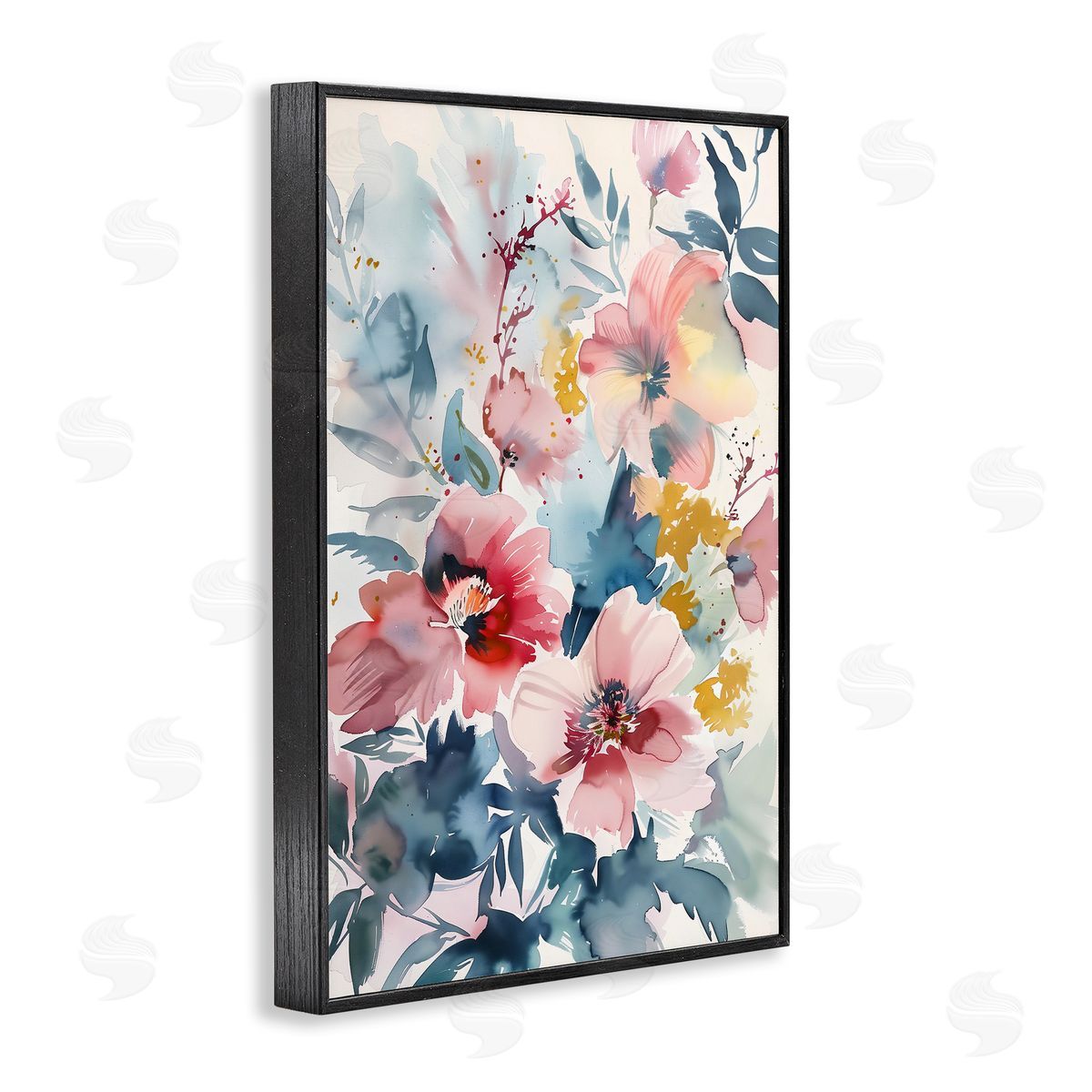 1x Watercolor Floral Bunch Canvas Wall Art Print