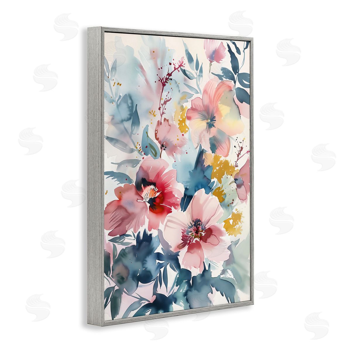 1x Watercolor Floral Bunch Canvas Wall Art Print