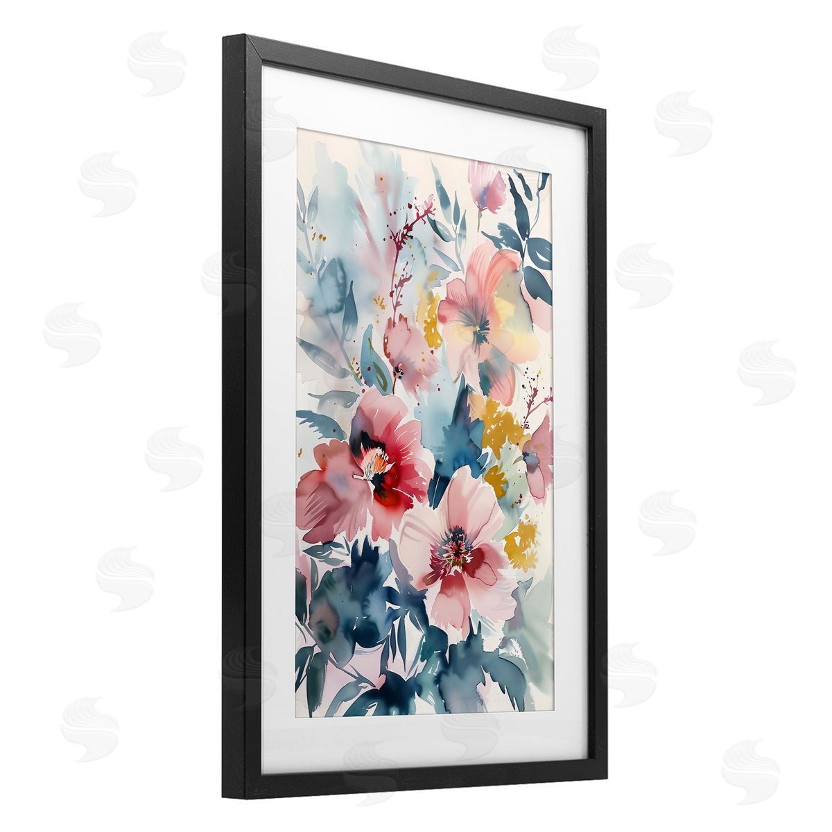 1x Watercolor Floral Bunch Canvas Wall Art Print