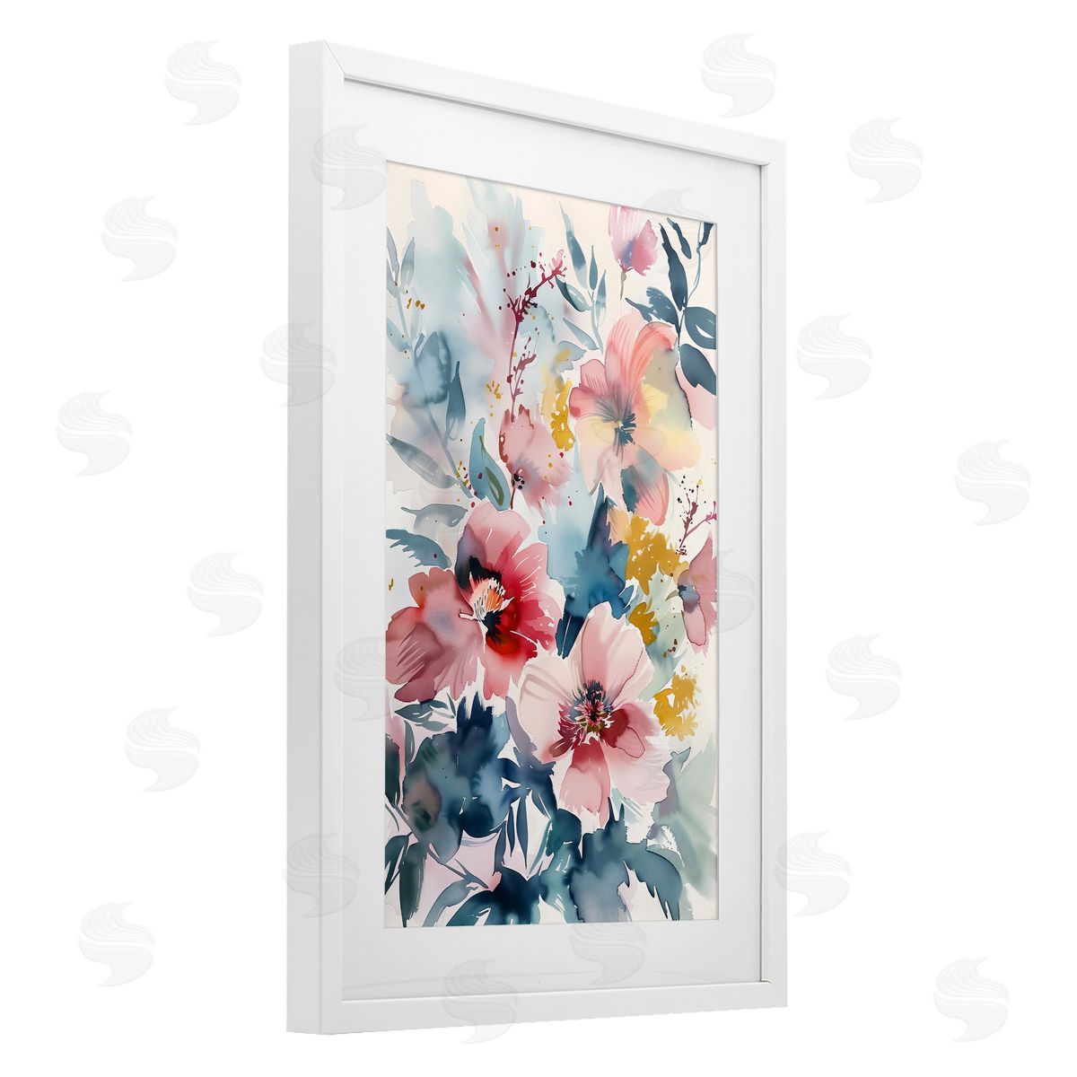 1x Watercolor Floral Bunch Canvas Wall Art Print