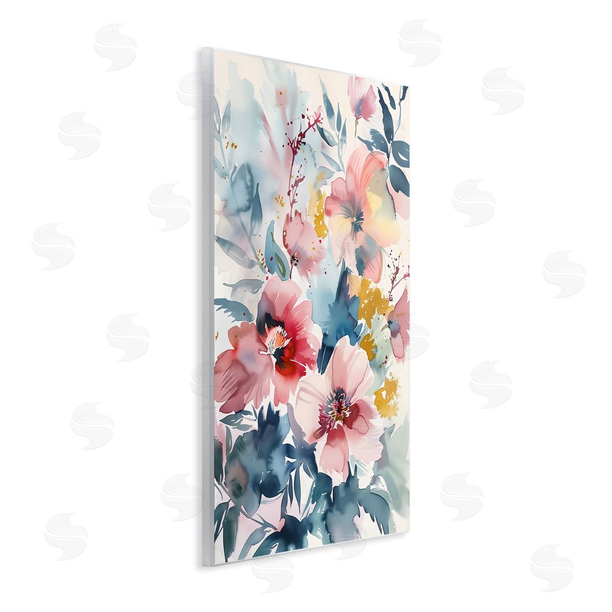 1x Watercolor Floral Bunch Canvas Wall Art Print