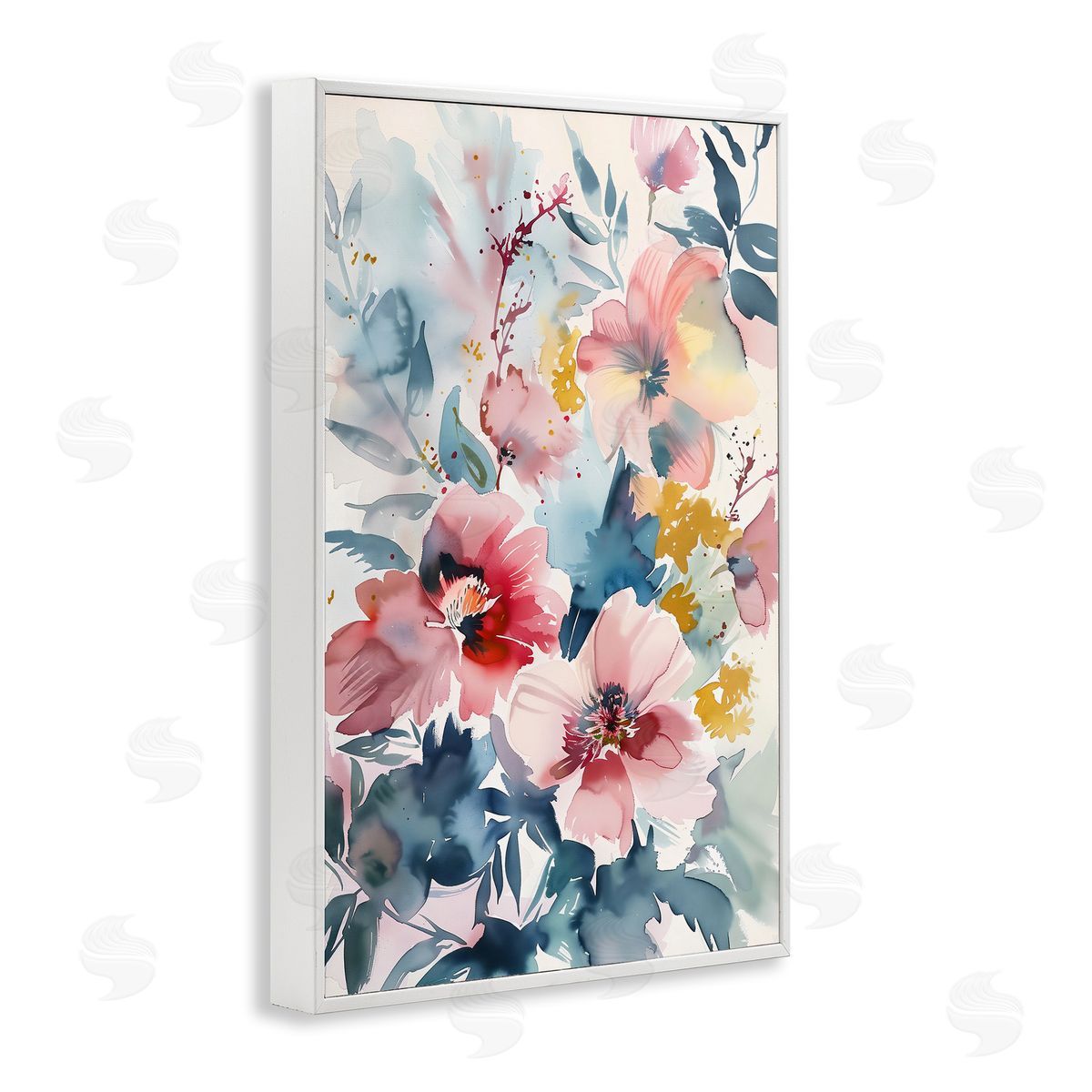 1x Watercolor Floral Bunch Canvas Wall Art Print