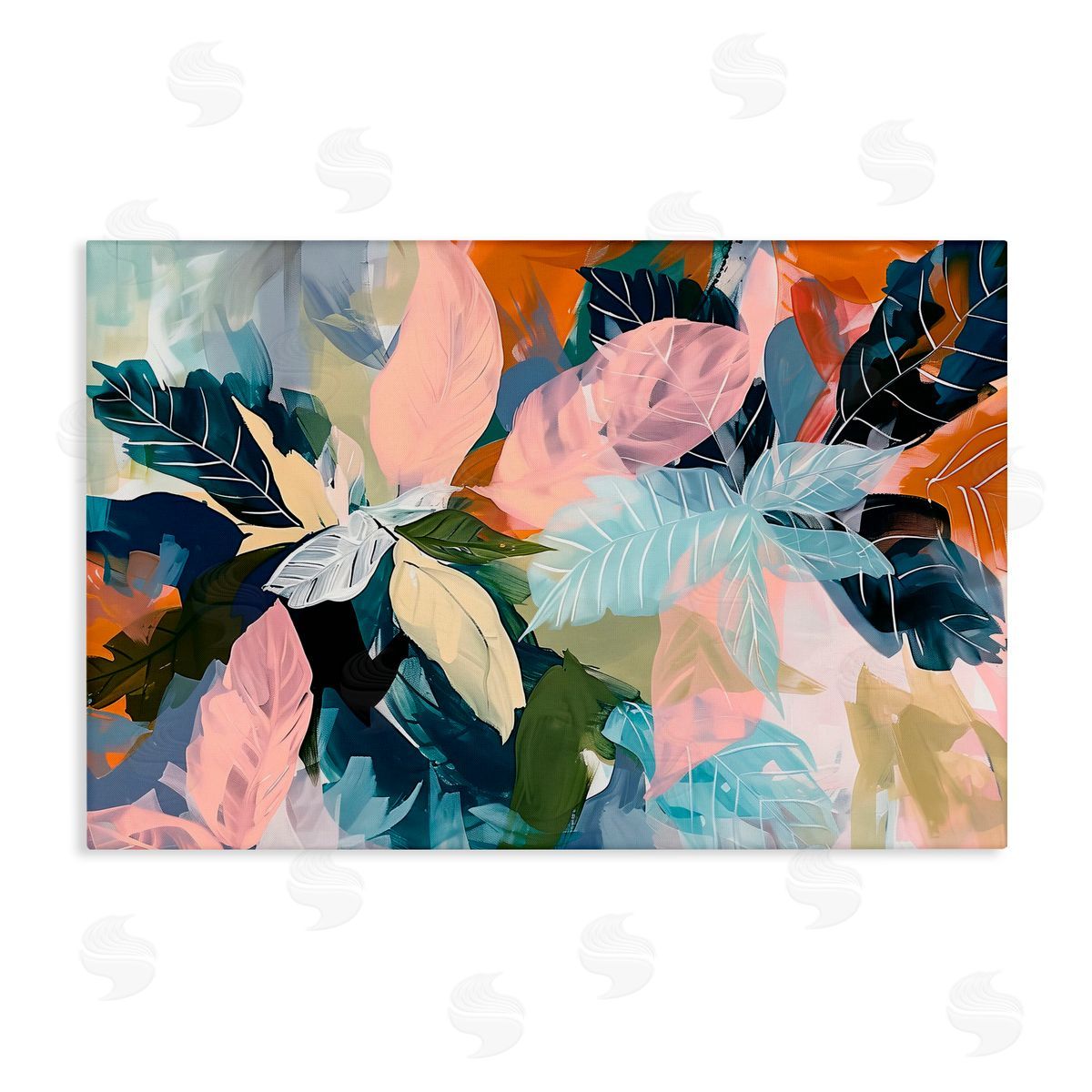 Elara Yasna Bright Tropical Oasis Leaves Canvas Wall Art Print