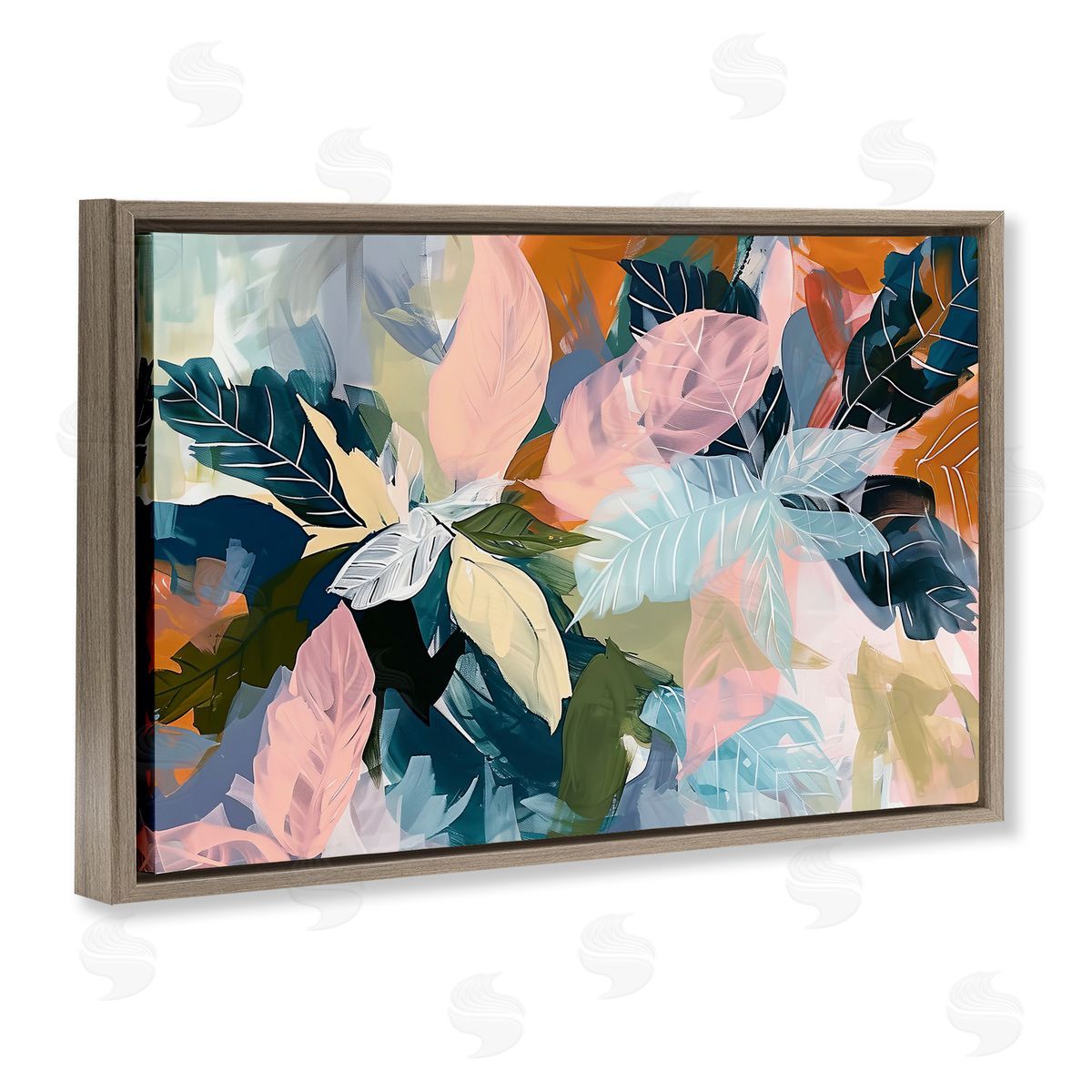 Elara Yasna Bright Tropical Oasis Leaves Canvas Wall Art Print