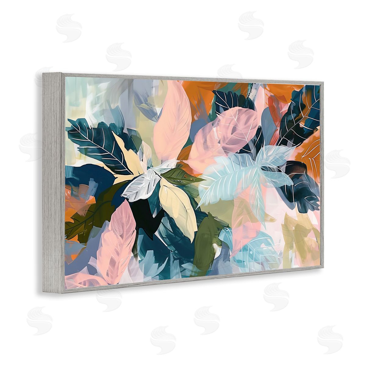 Elara Yasna Bright Tropical Oasis Leaves Canvas Wall Art Print