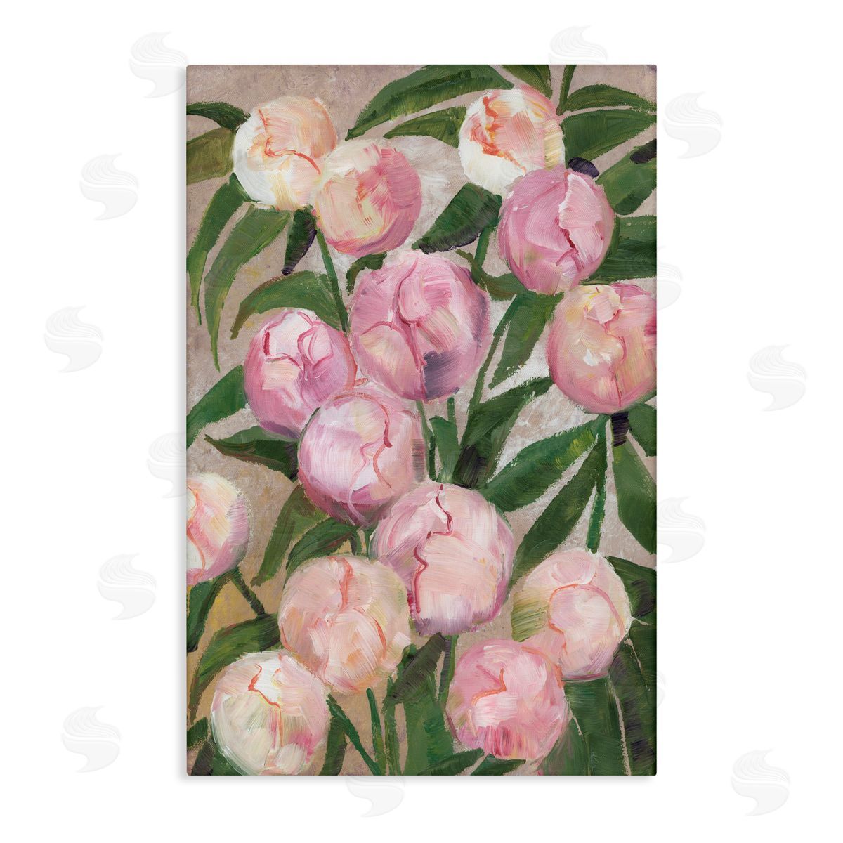 1x Valenty Painterly Peonies Canvas Wall Art Print