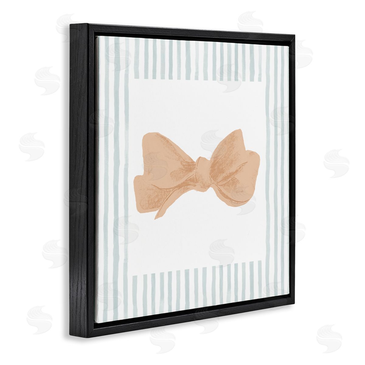 PATRICIA PINTO Pastel Bow in Striped Border Canvas Wall Art Print