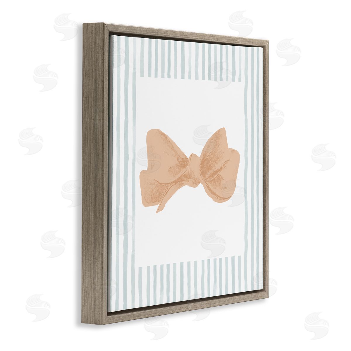 PATRICIA PINTO Pastel Bow in Striped Border Canvas Wall Art Print