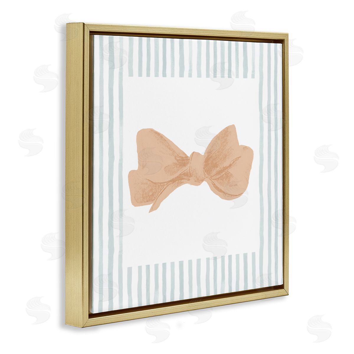 PATRICIA PINTO Pastel Bow in Striped Border Canvas Wall Art Print