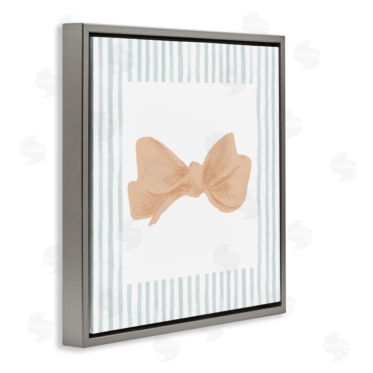 PATRICIA PINTO Pastel Bow in Striped Border Canvas Wall Art Print