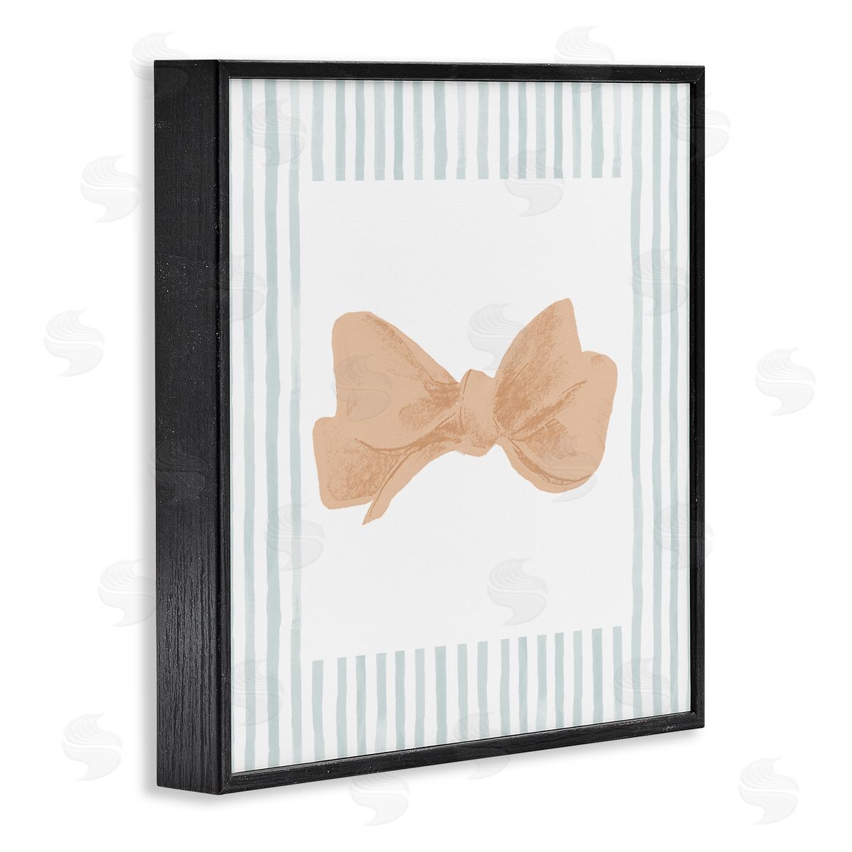 PATRICIA PINTO Pastel Bow in Striped Border Canvas Wall Art Print