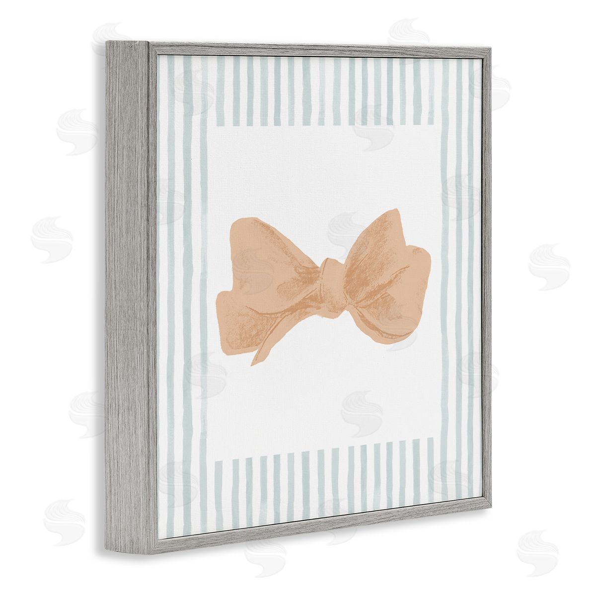 PATRICIA PINTO Pastel Bow in Striped Border Canvas Wall Art Print