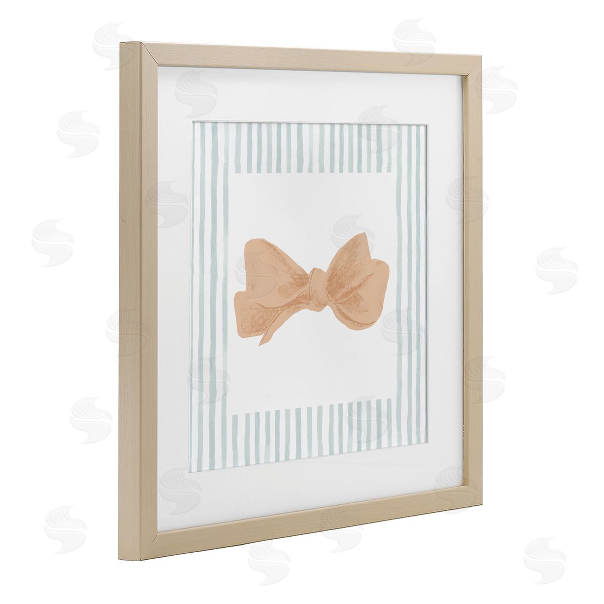 PATRICIA PINTO Pastel Bow in Striped Border Canvas Wall Art Print