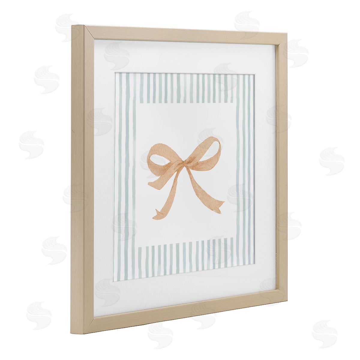 PATRICIA PINTO Chic Bow with Striped Border Canvas Wall Art Print