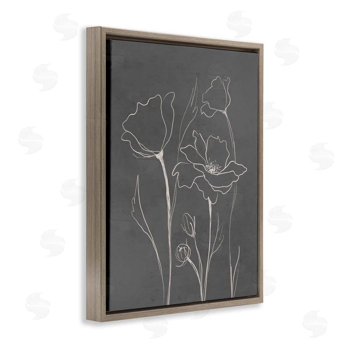 Elizabeth Medley Minimal Gray Poppies Canvas Wall Art Print