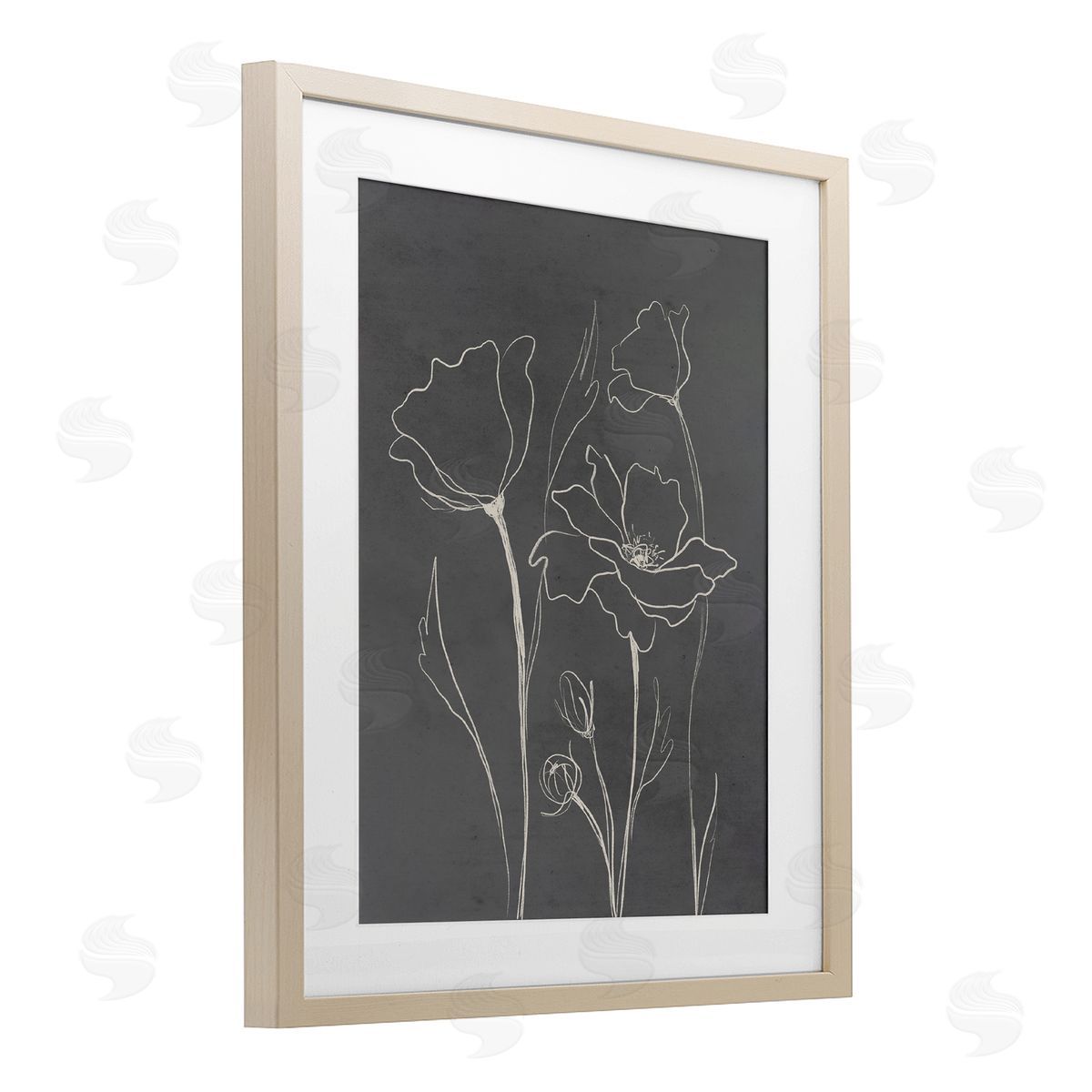 Elizabeth Medley Minimal Gray Poppies Canvas Wall Art Print