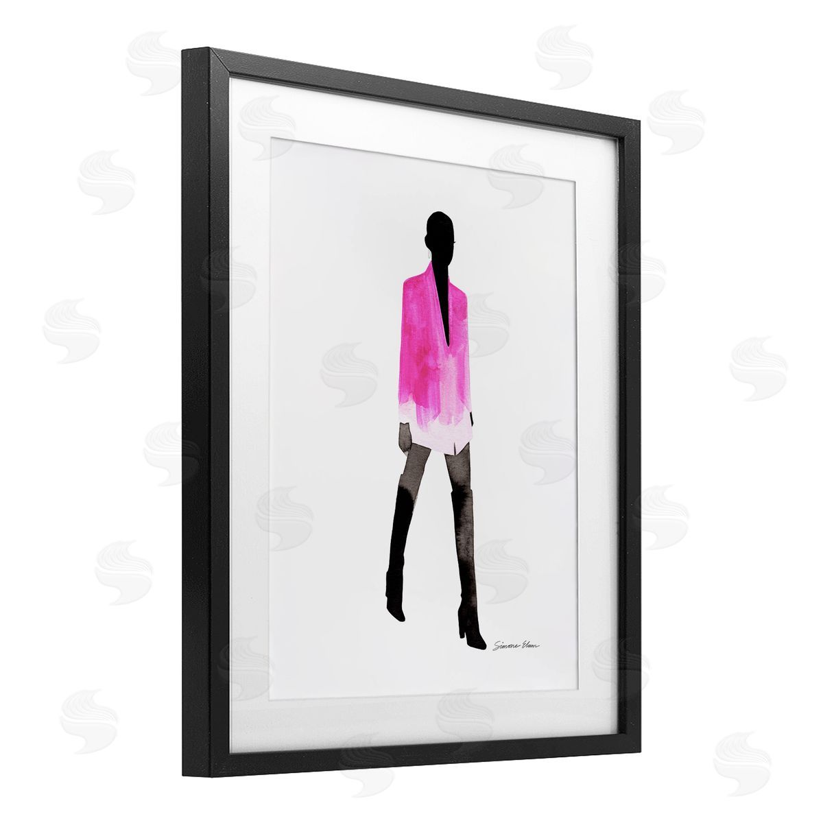 Simone Elum Girl In Pink Jacket Canvas Wall Art Print