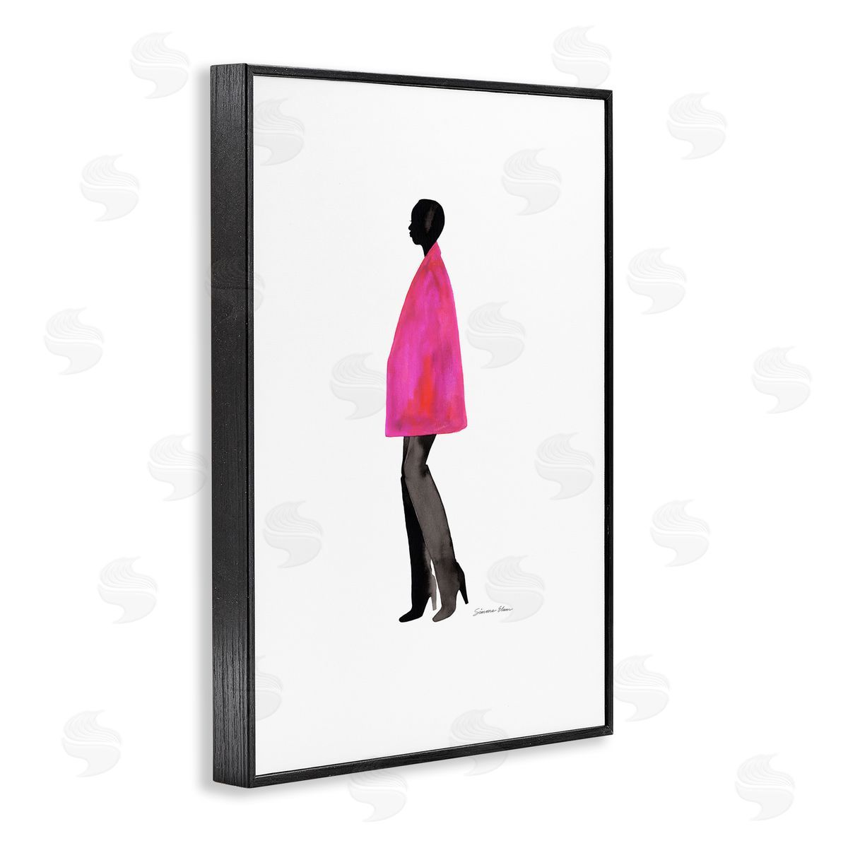 Simone Elum Fuchsia Pink Coat Canvas Wall Art Print