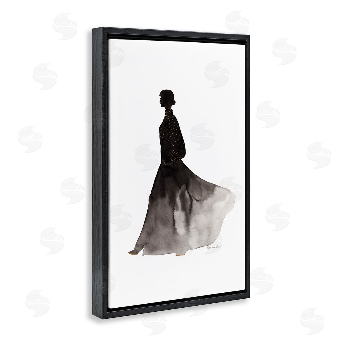 Simone Elum Covered In Gold Silhouette Canvas Wall Art Print