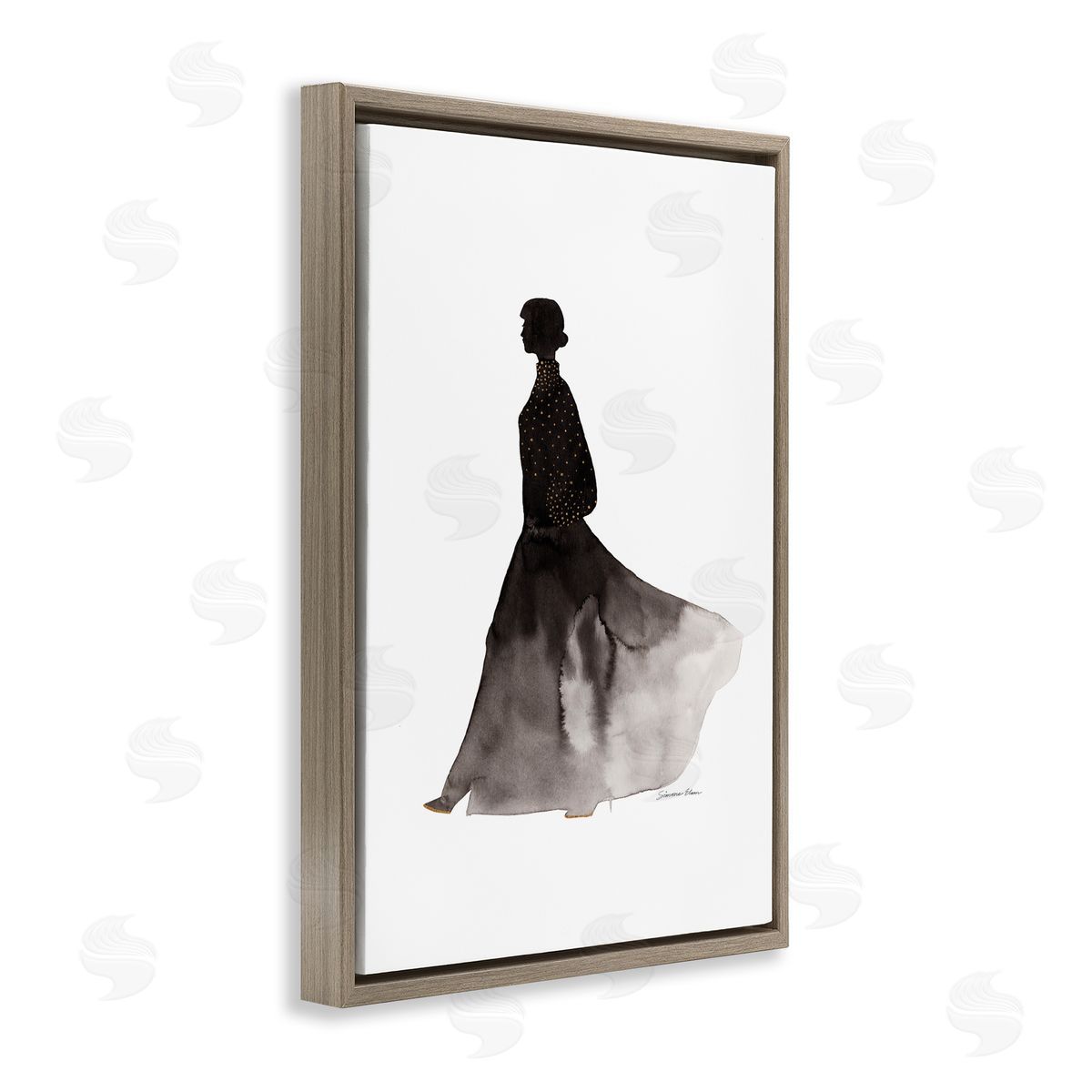 Simone Elum Covered In Gold Silhouette Canvas Wall Art Print