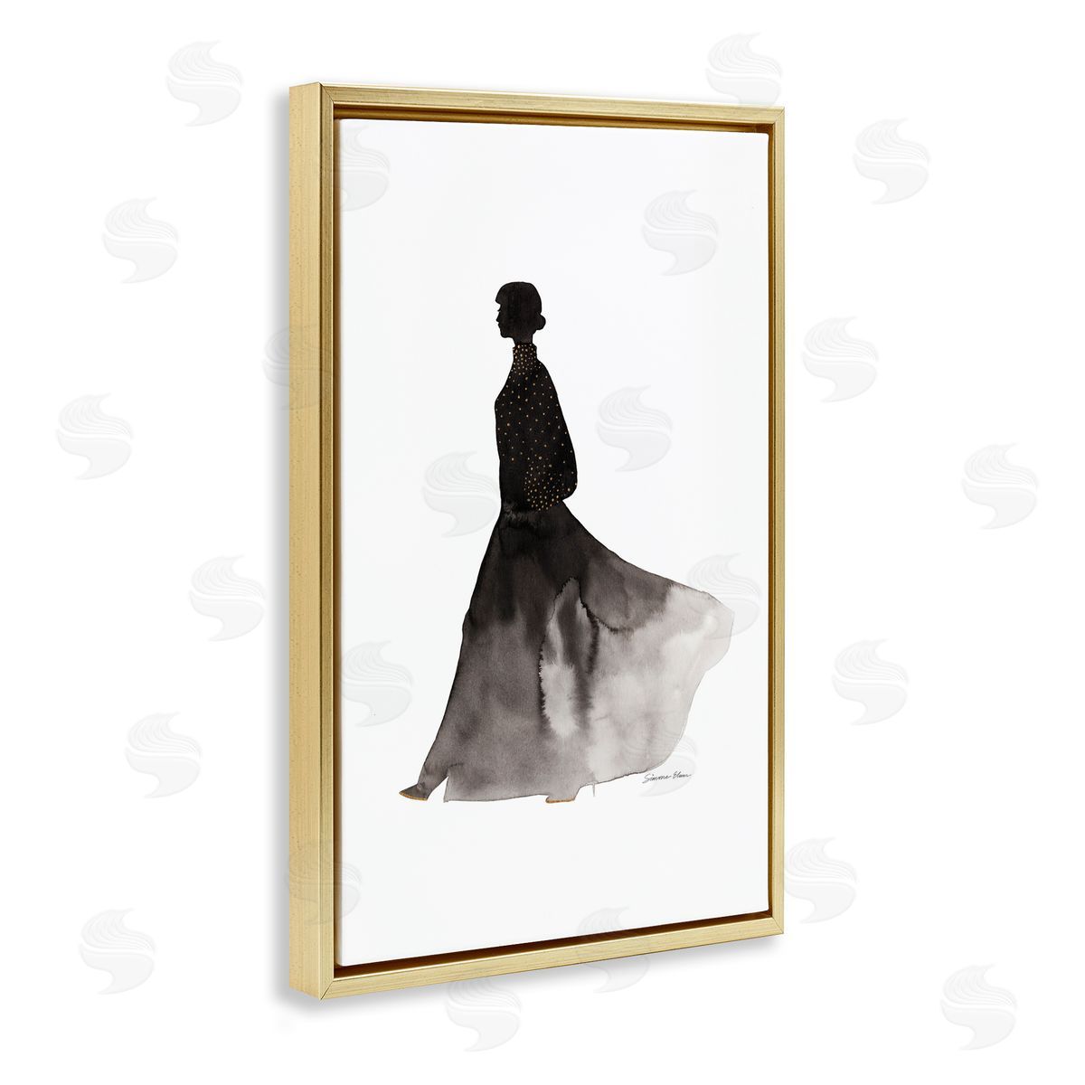 Simone Elum Covered In Gold Silhouette Canvas Wall Art Print