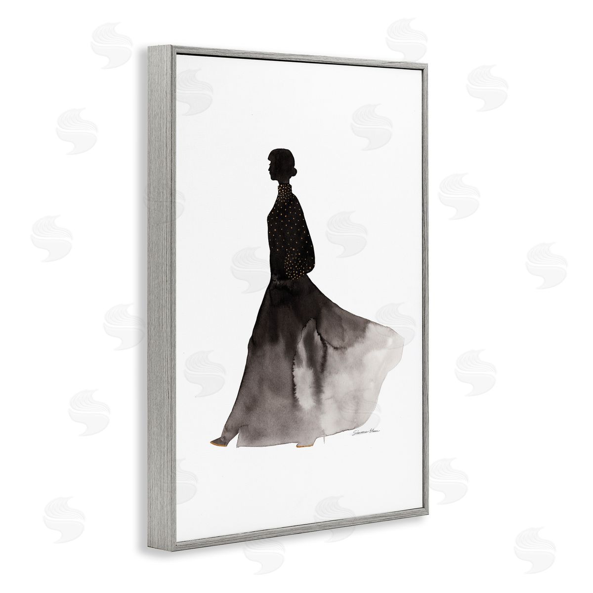 Simone Elum Covered In Gold Silhouette Canvas Wall Art Print