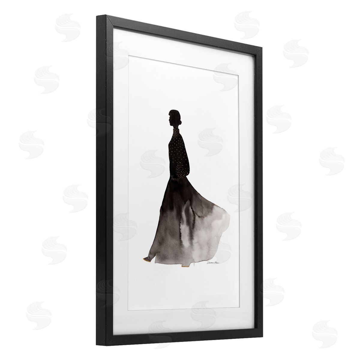 Simone Elum Covered In Gold Silhouette Canvas Wall Art Print