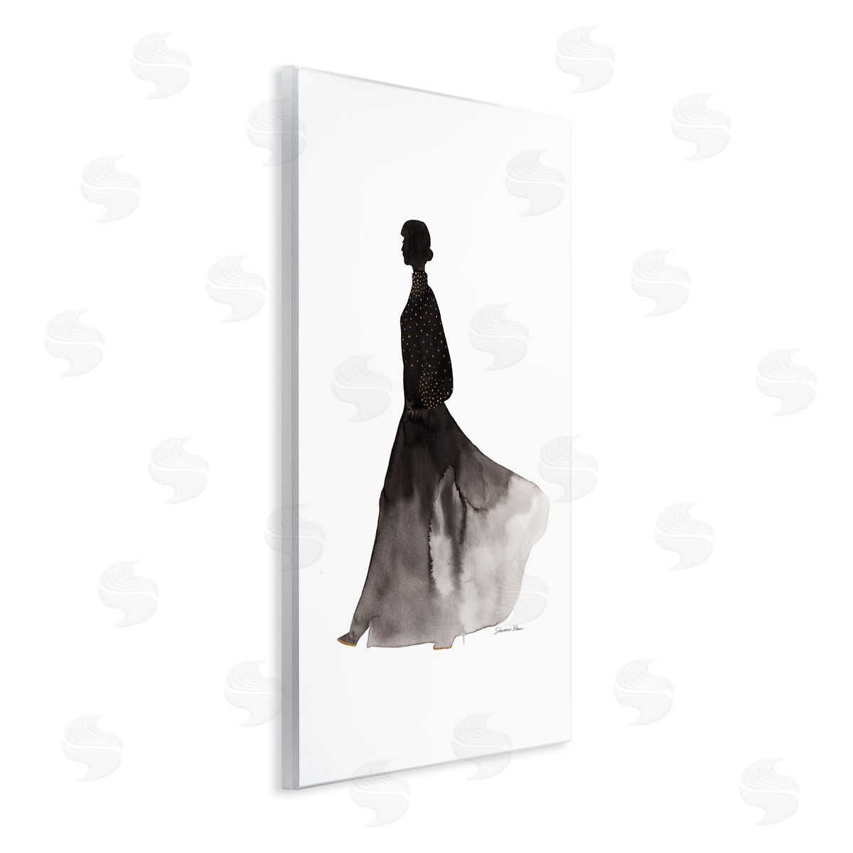 Simone Elum Covered In Gold Silhouette Canvas Wall Art Print