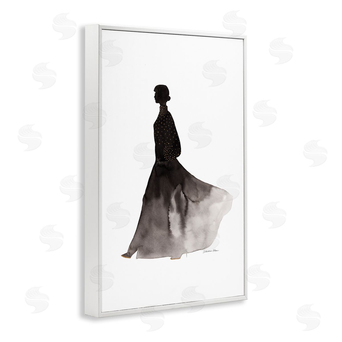 Simone Elum Covered In Gold Silhouette Canvas Wall Art Print