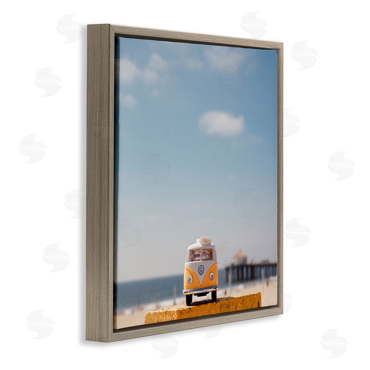 Ashley Singleton Vintage Car Model at Beach Canvas Wall Art Print