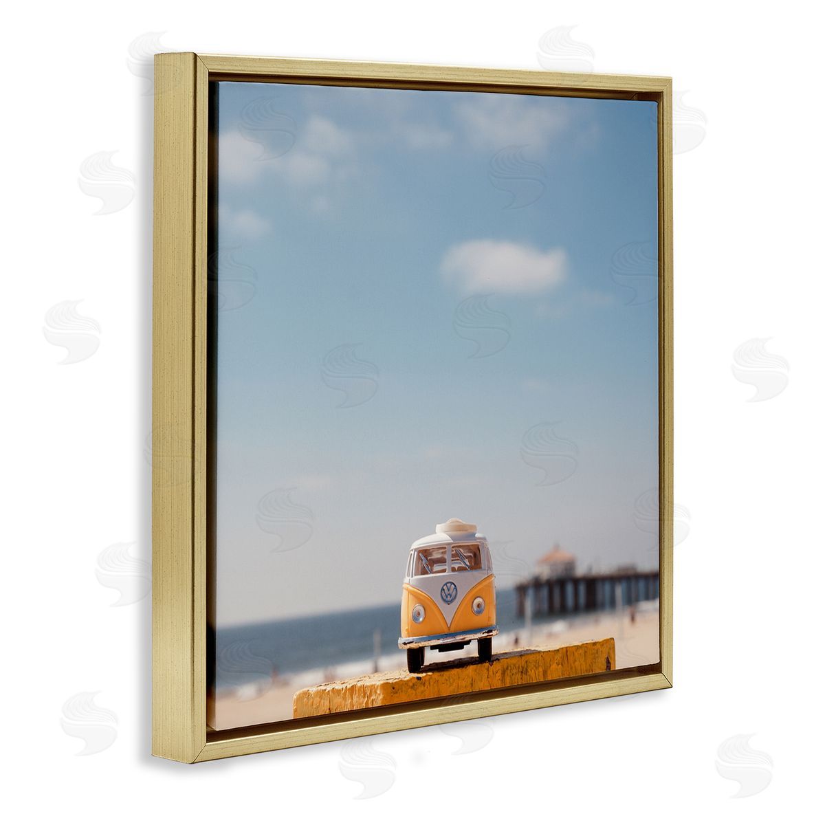 Ashley Singleton Vintage Car Model at Beach Canvas Wall Art Print