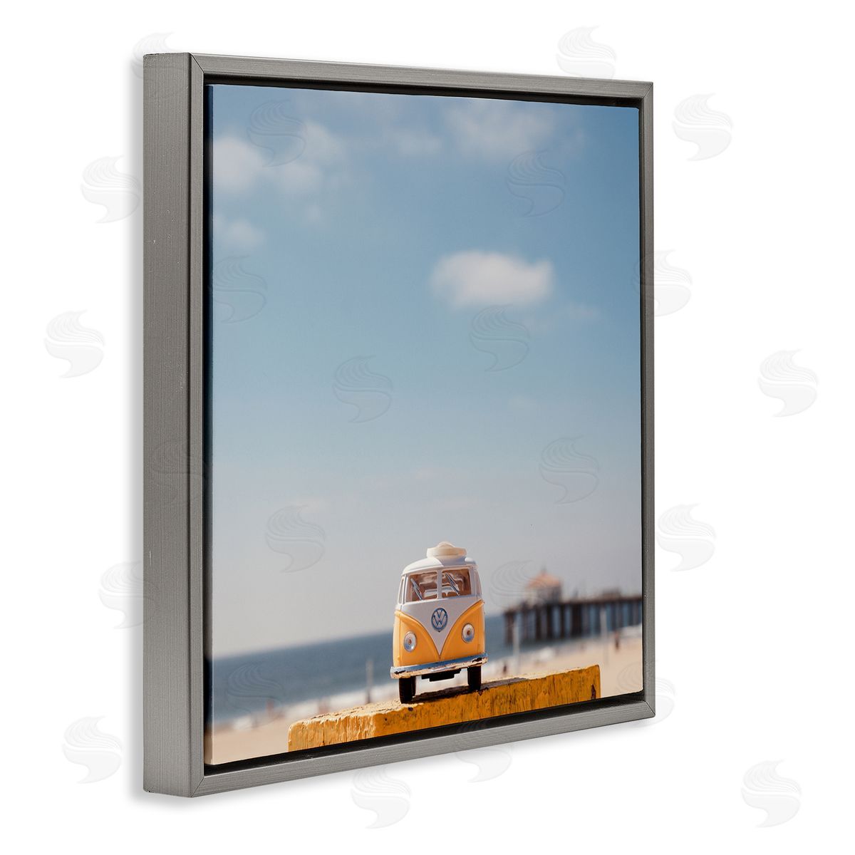 Ashley Singleton Vintage Car Model at Beach Canvas Wall Art Print