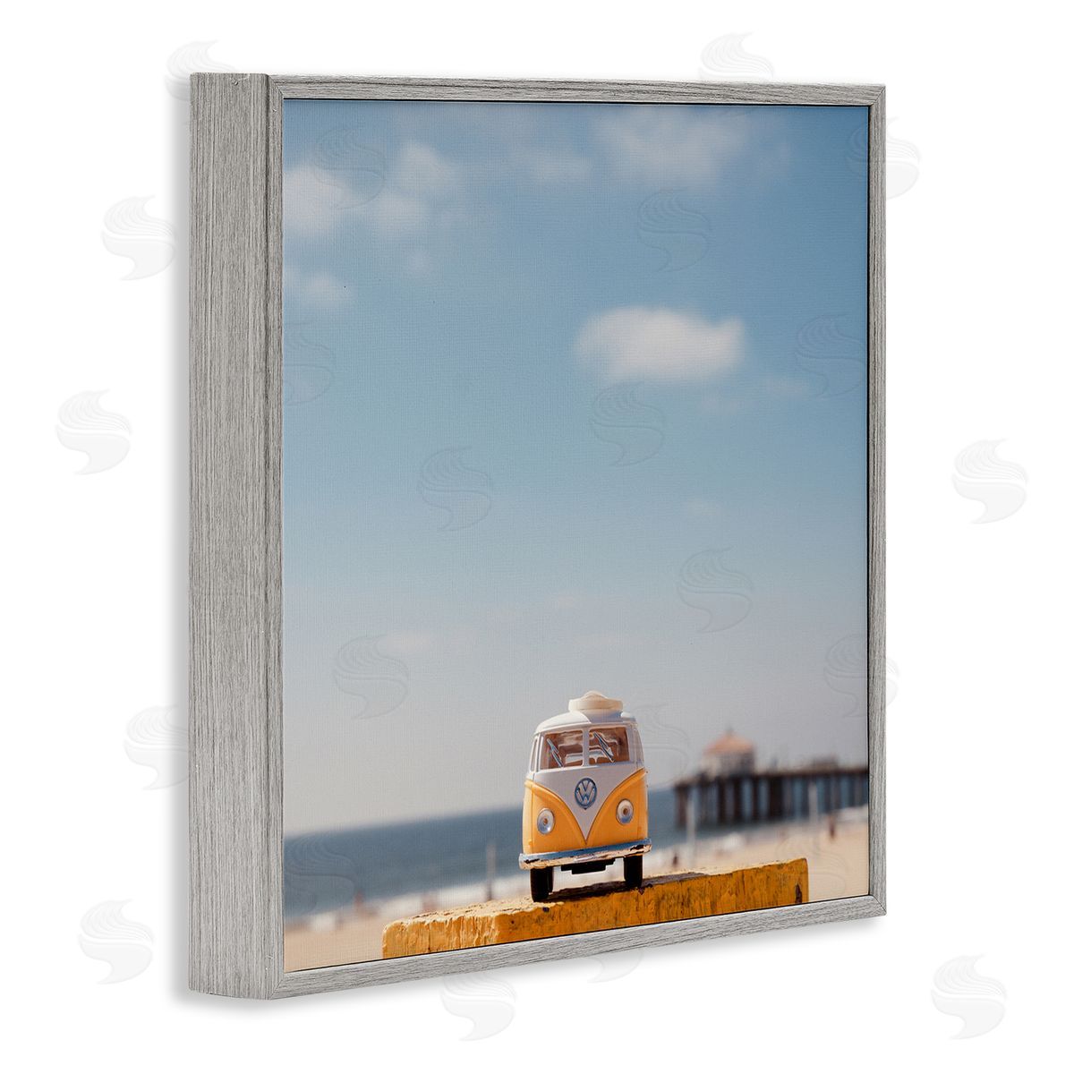 Ashley Singleton Vintage Car Model at Beach Canvas Wall Art Print