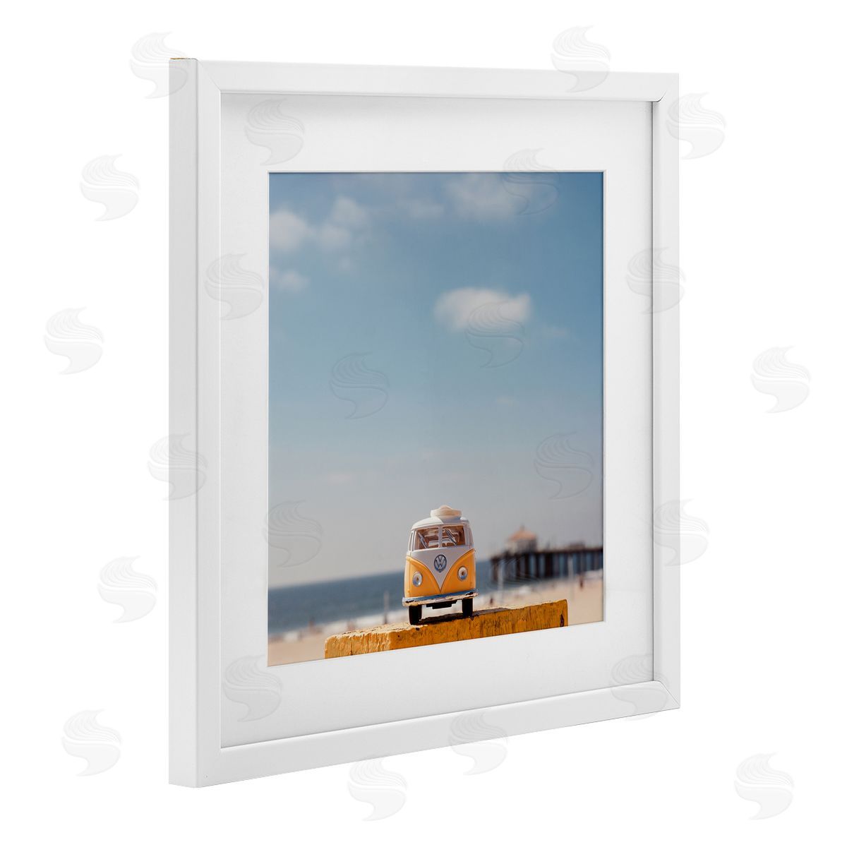 Ashley Singleton Vintage Car Model at Beach Canvas Wall Art Print