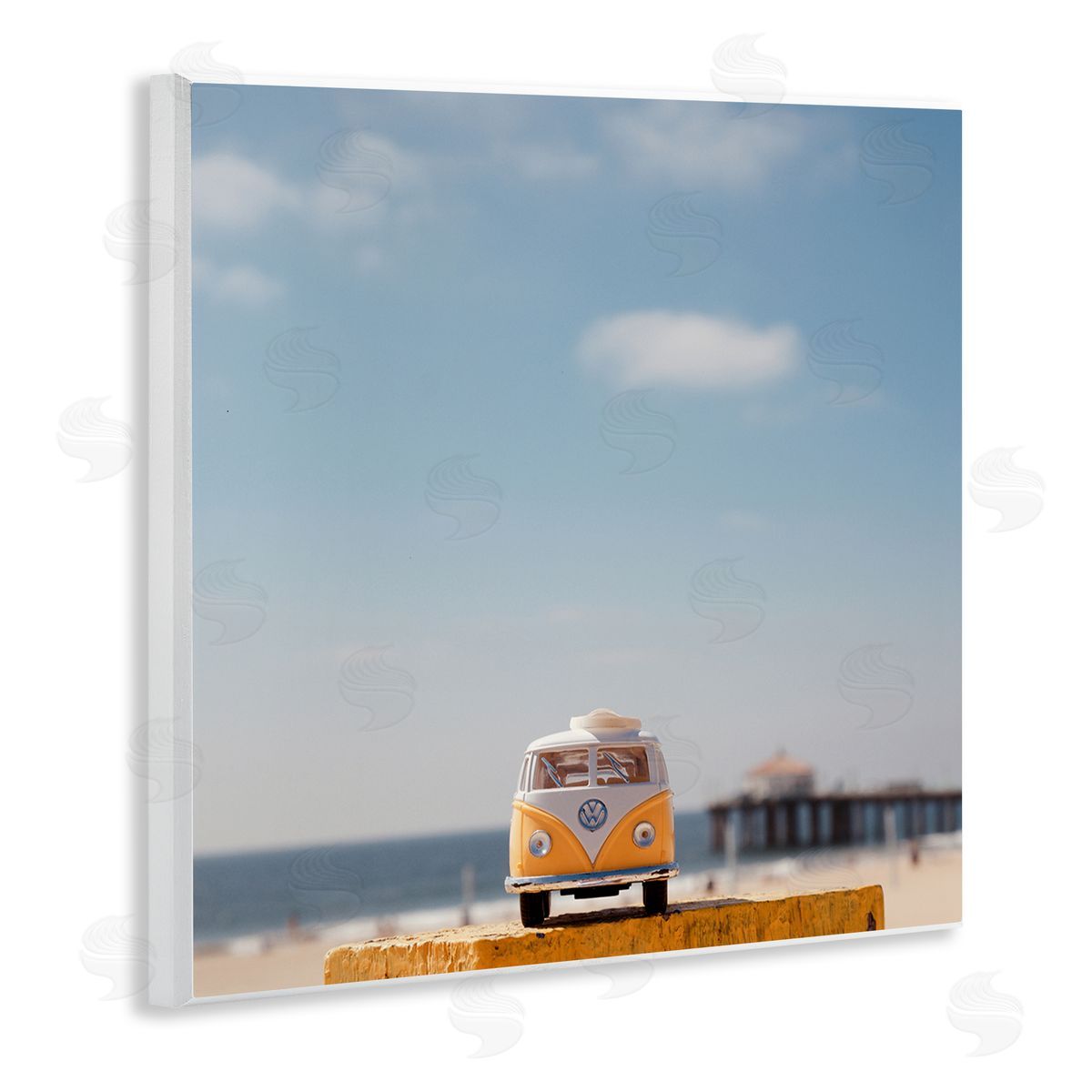 Ashley Singleton Vintage Car Model at Beach Canvas Wall Art Print