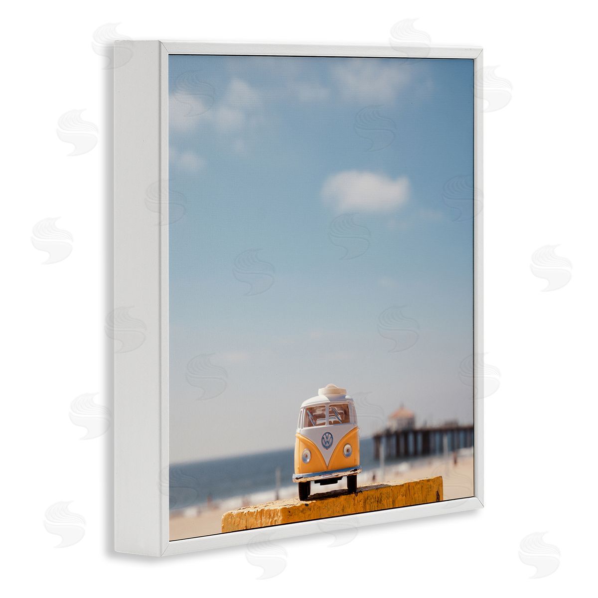 Ashley Singleton Vintage Car Model at Beach Canvas Wall Art Print