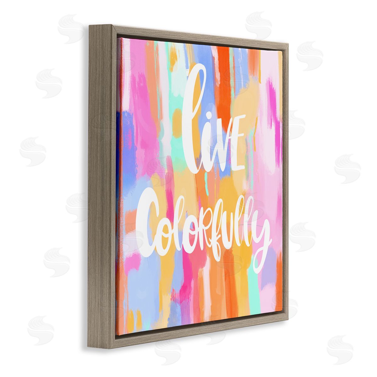 Ashley Singleton Live Colorfully Phrase Canvas Wall Art Print