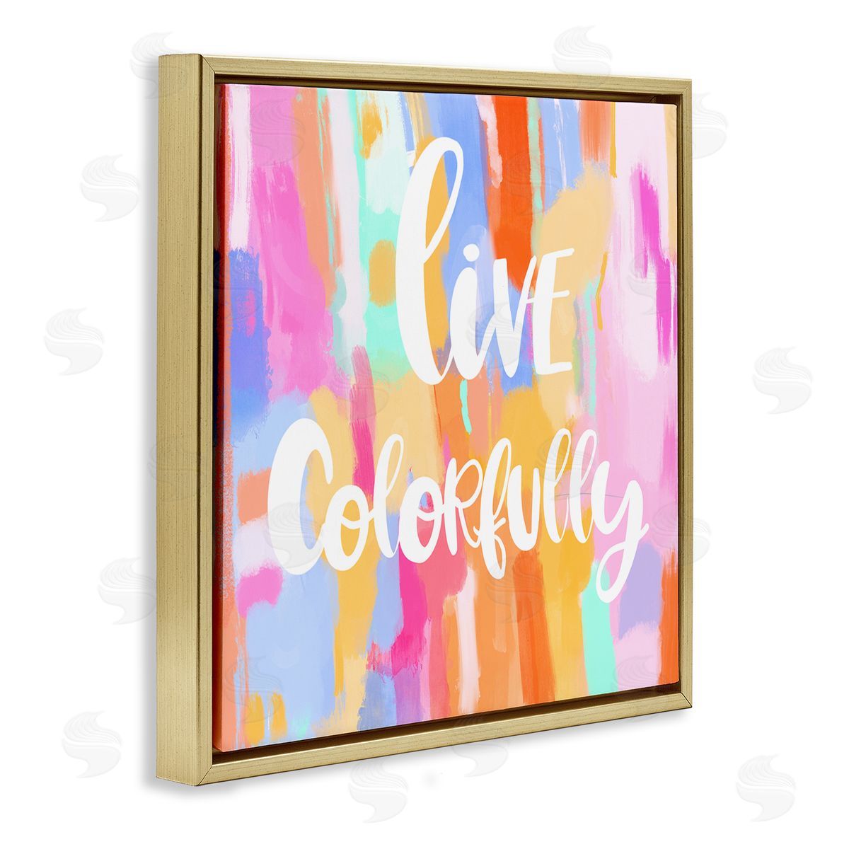 Ashley Singleton Live Colorfully Phrase Canvas Wall Art Print