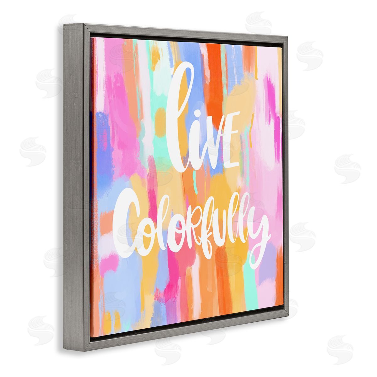 Ashley Singleton Live Colorfully Phrase Canvas Wall Art Print