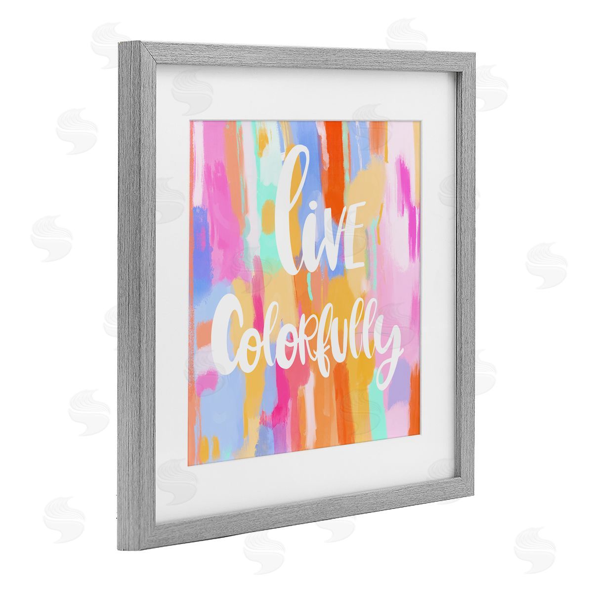Ashley Singleton Live Colorfully Phrase Canvas Wall Art Print