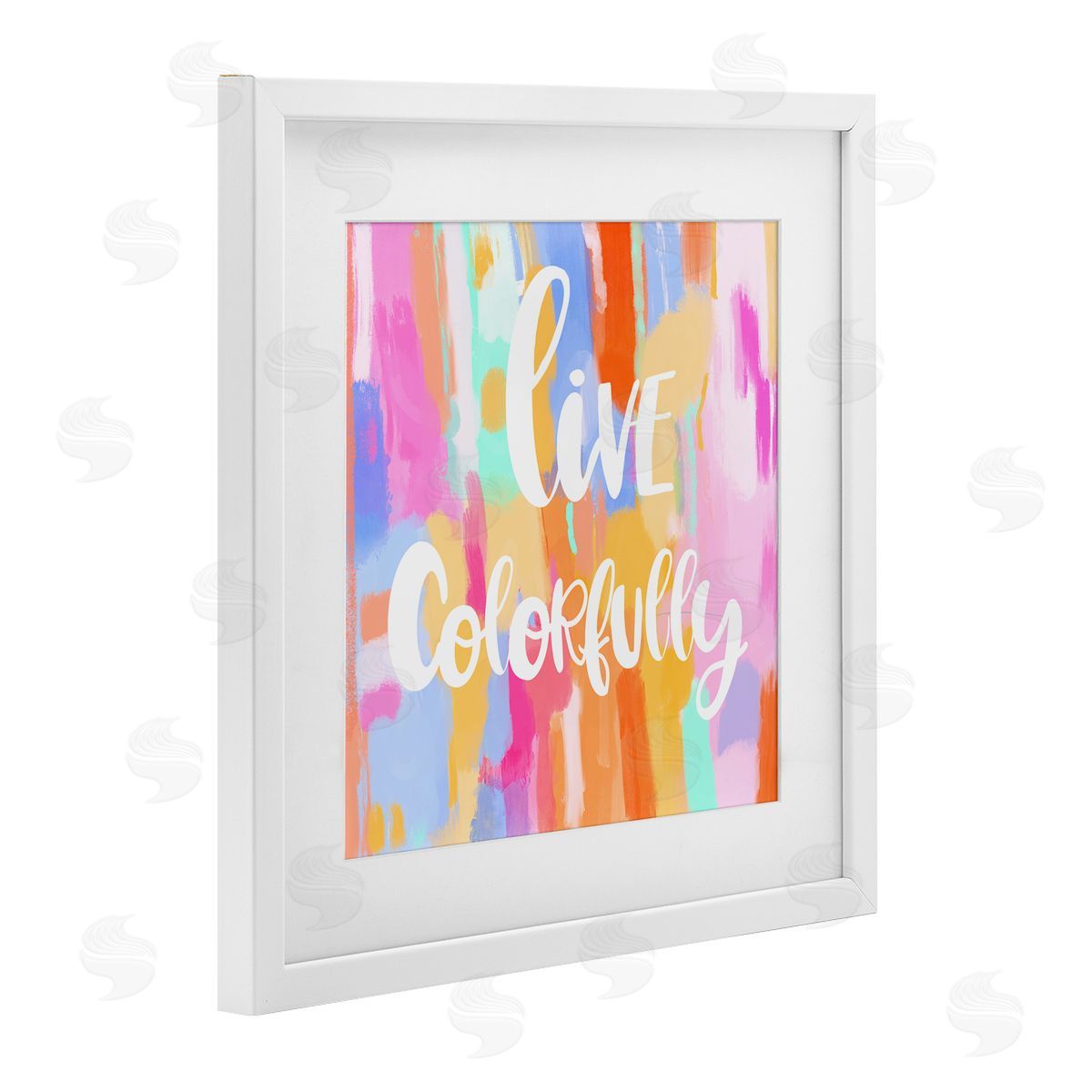 Ashley Singleton Live Colorfully Phrase Canvas Wall Art Print