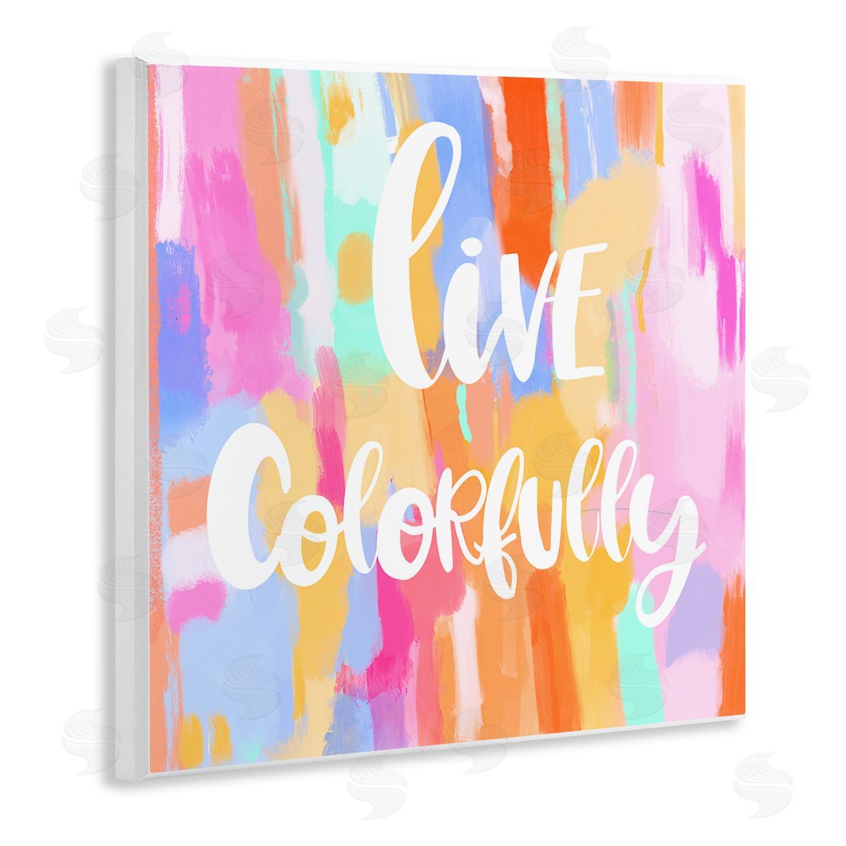 Ashley Singleton Live Colorfully Phrase Canvas Wall Art Print