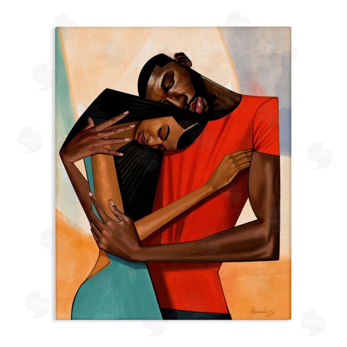 Manasseh Johnson Sr Comfort Cubism Portrait Canvas Wall Art Print