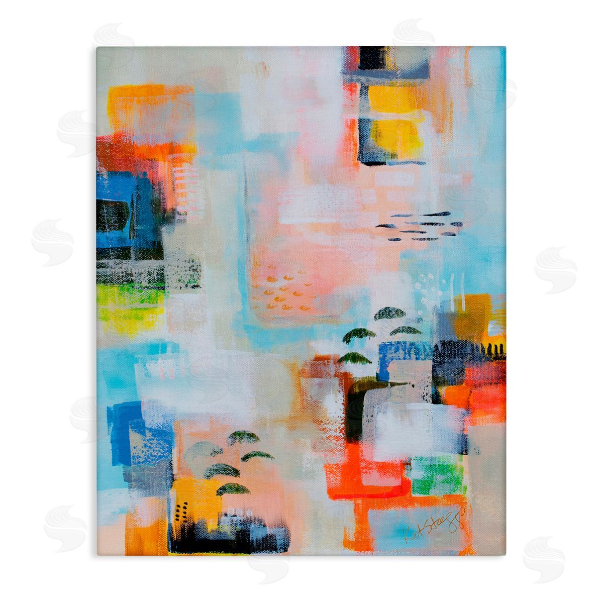 Katherine Irvin With A View Abstract Canvas Wall Art Print