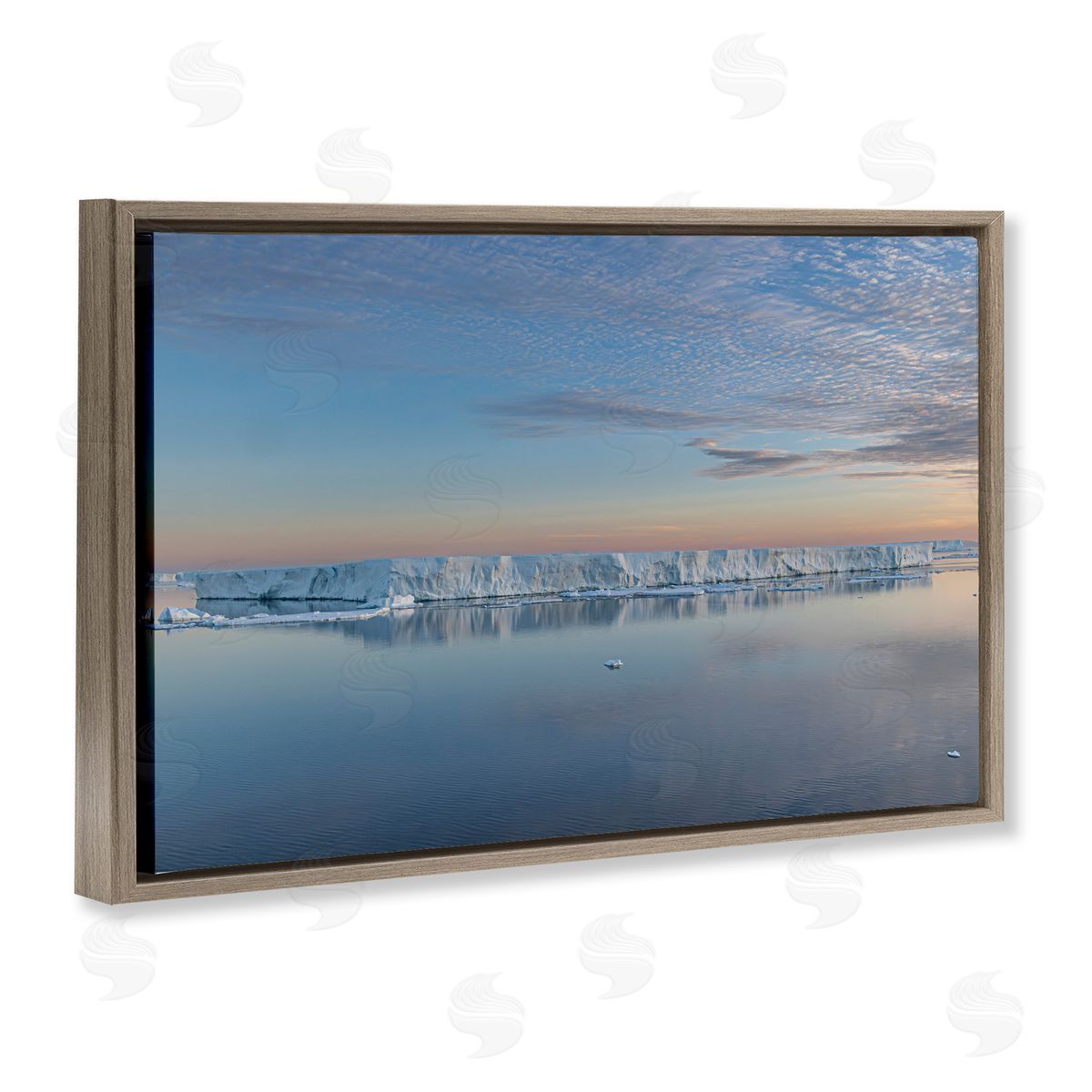 Richard Silver Iceberg Ocean Reflection Canvas Wall Art Print