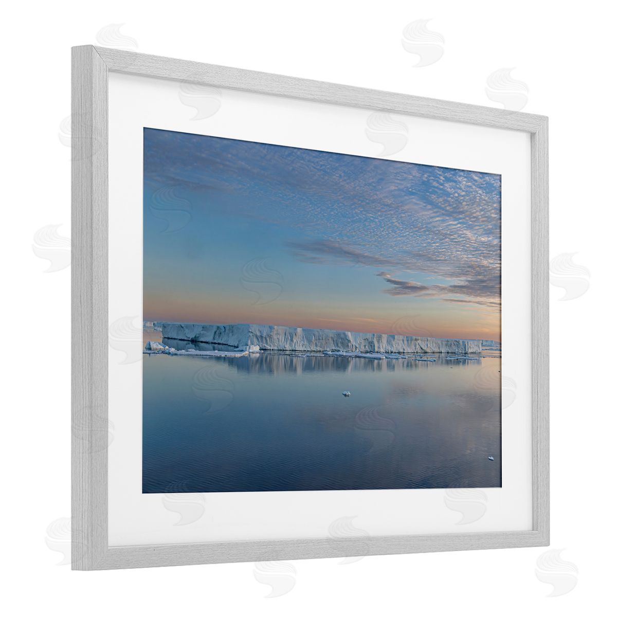 Richard Silver Iceberg Ocean Reflection Canvas Wall Art Print
