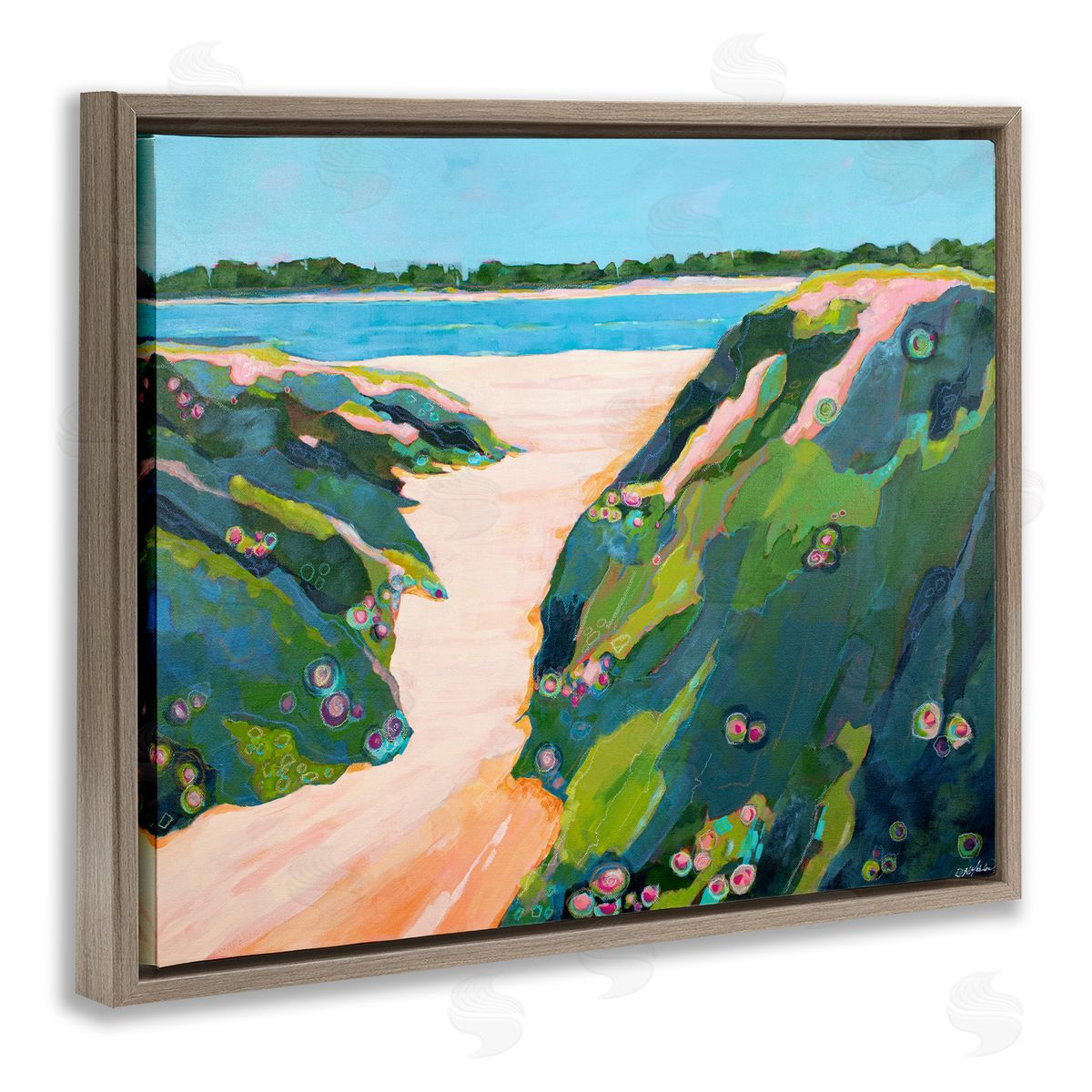 Dorothy Holmes Mohler Floral Cliffs Landscape Canvas Wall Art Print