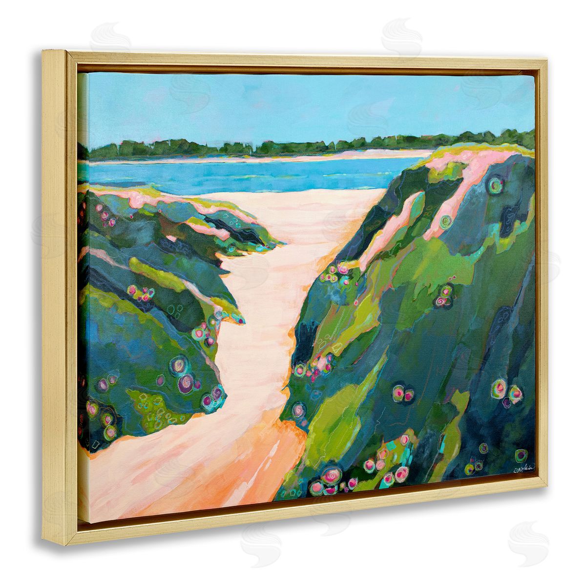 Dorothy Holmes Mohler Floral Cliffs Landscape Canvas Wall Art Print