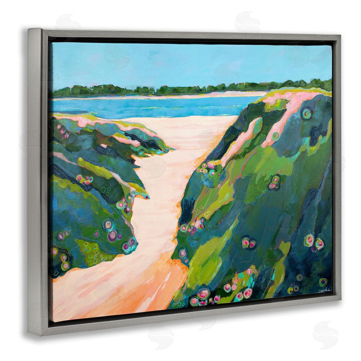 Dorothy Holmes Mohler Floral Cliffs Landscape Canvas Wall Art Print