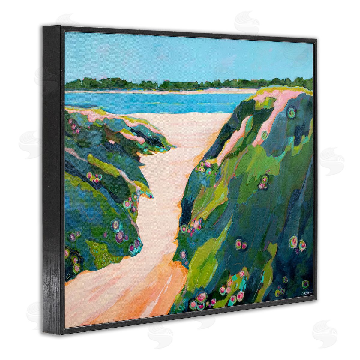 Dorothy Holmes Mohler Floral Cliffs Landscape Canvas Wall Art Print